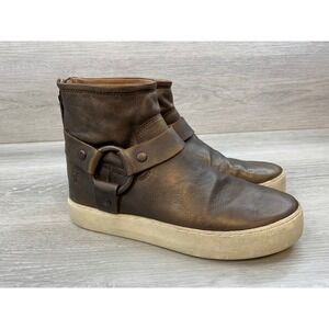 Frye Ivy Women's Boots Harness Metallic Bronze Leather 6.5 High‎ Top Sneakers